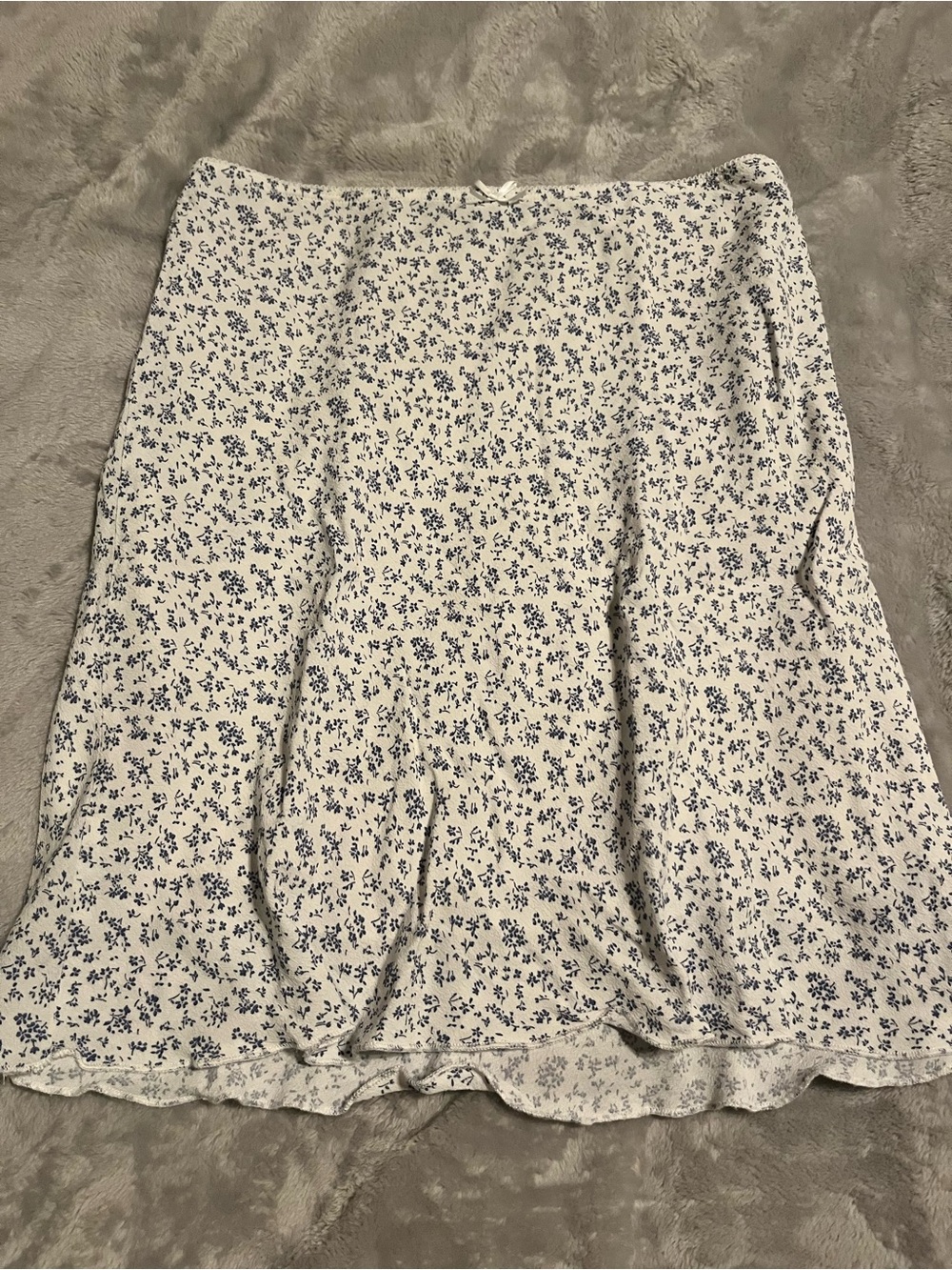 Brandy Melville Midi Skirt with Blue Floral Print